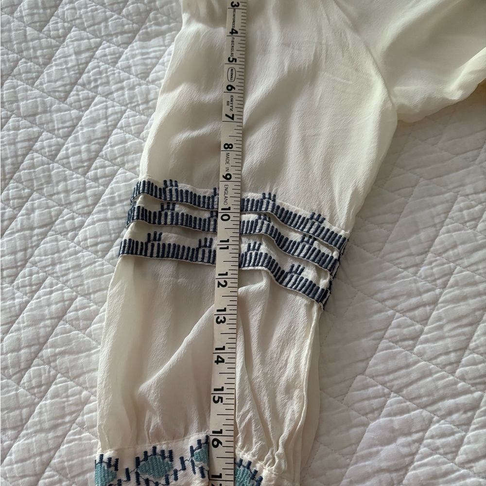 Johnny Was Embroidered White Tunic with Multicolor Patterns - Picture 10 of 13